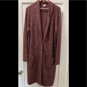 Gorgeous J.Jill TALL XL burgundy long cardigan